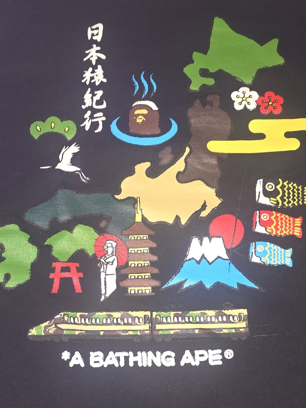 Authentic Bape Japan Cullture Tee Black Men's Size L